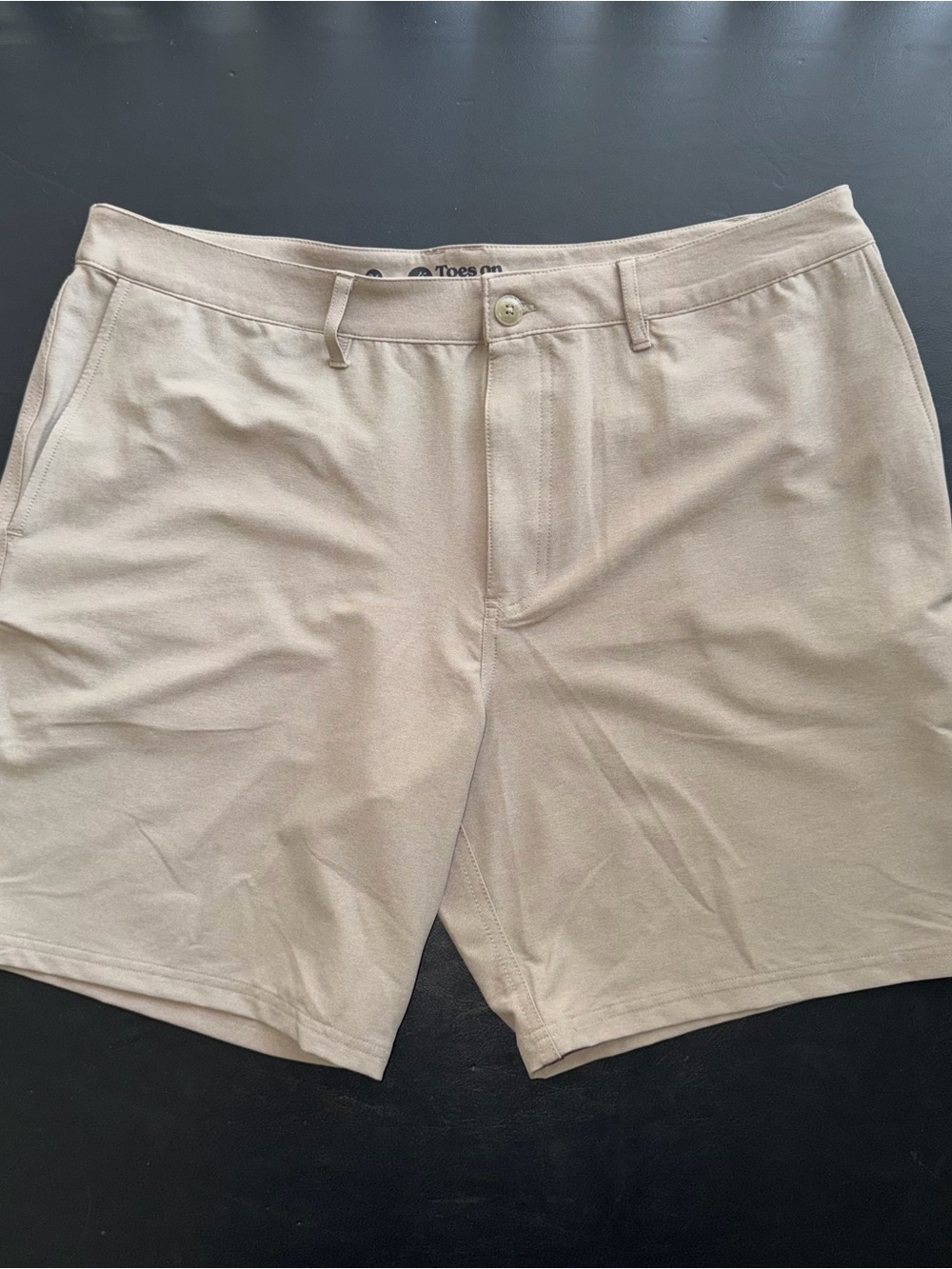 Men's Flat-Front Shorts in Light Beige - Toes on the Nose